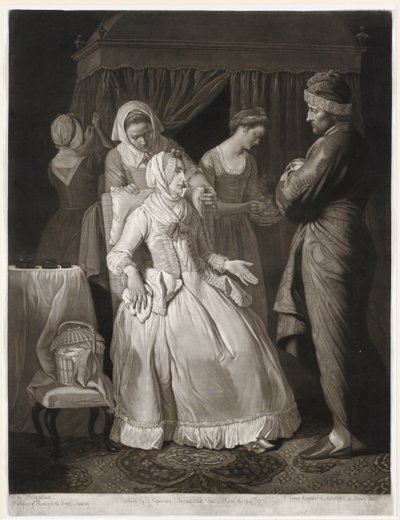 The Virtuous Comforted by Sympathy and Attention, print made by Valentine Green by Edward Penny